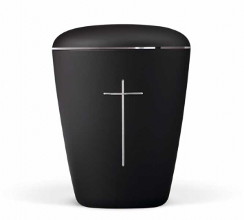 H26207 schwarz, Kreuz in Silber